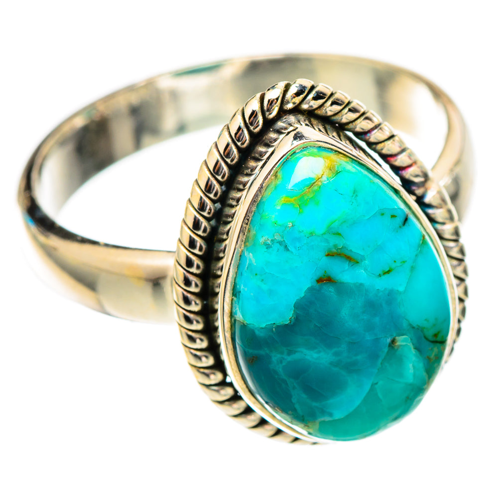Peruvian Chrysocolla Rings handcrafted by Ana Silver Co - RING117404 - Photo 2