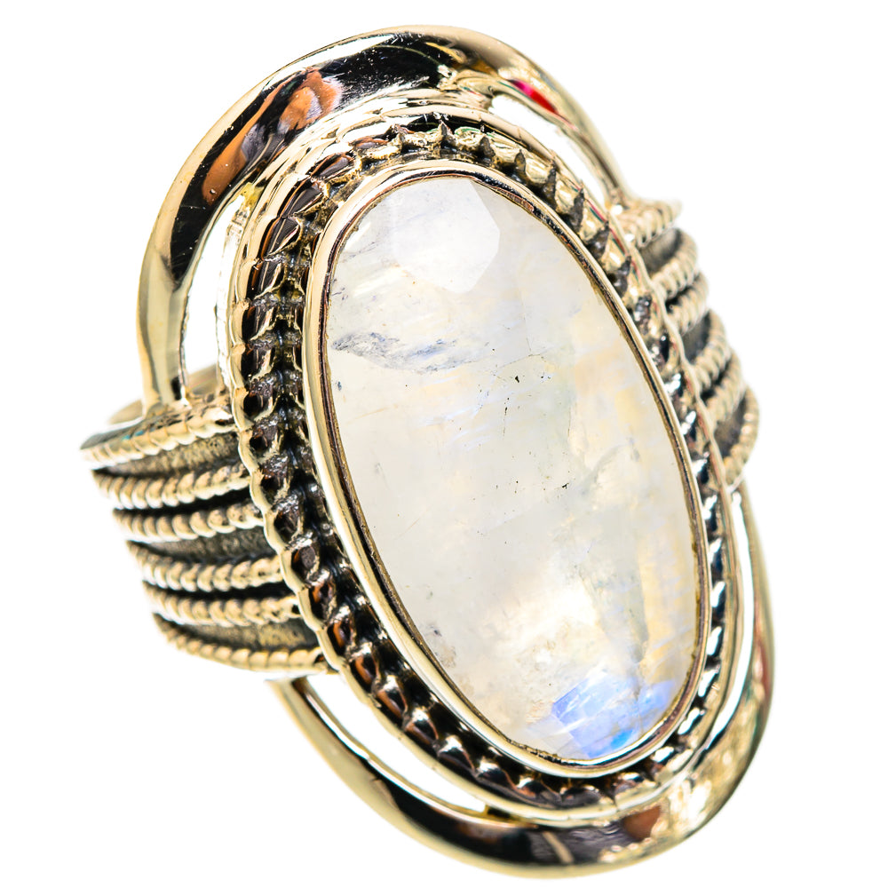 Rainbow Moonstone Rings handcrafted by Ana Silver Co - RING117424 - Photo 2