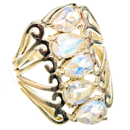 Rainbow Moonstone Rings handcrafted by Ana Silver Co - RING117425 - Photo 2