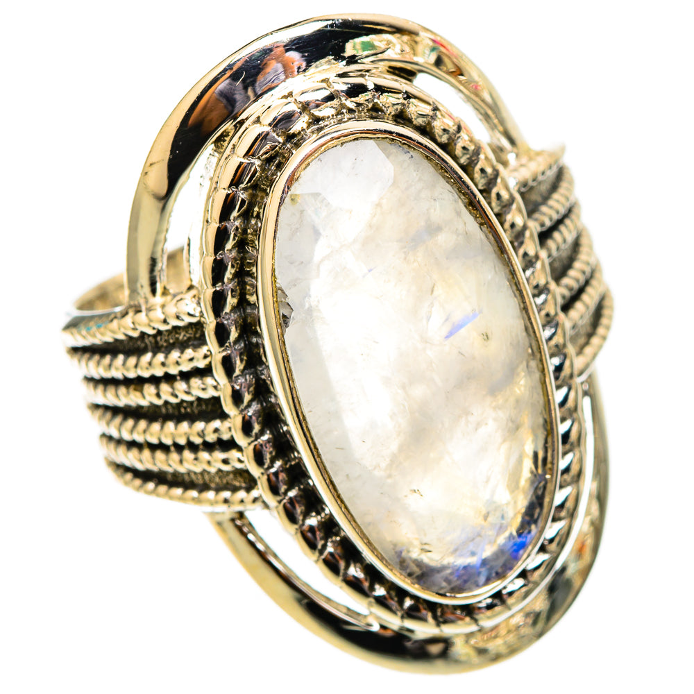 Rainbow Moonstone Rings handcrafted by Ana Silver Co - RING117479 - Photo 2