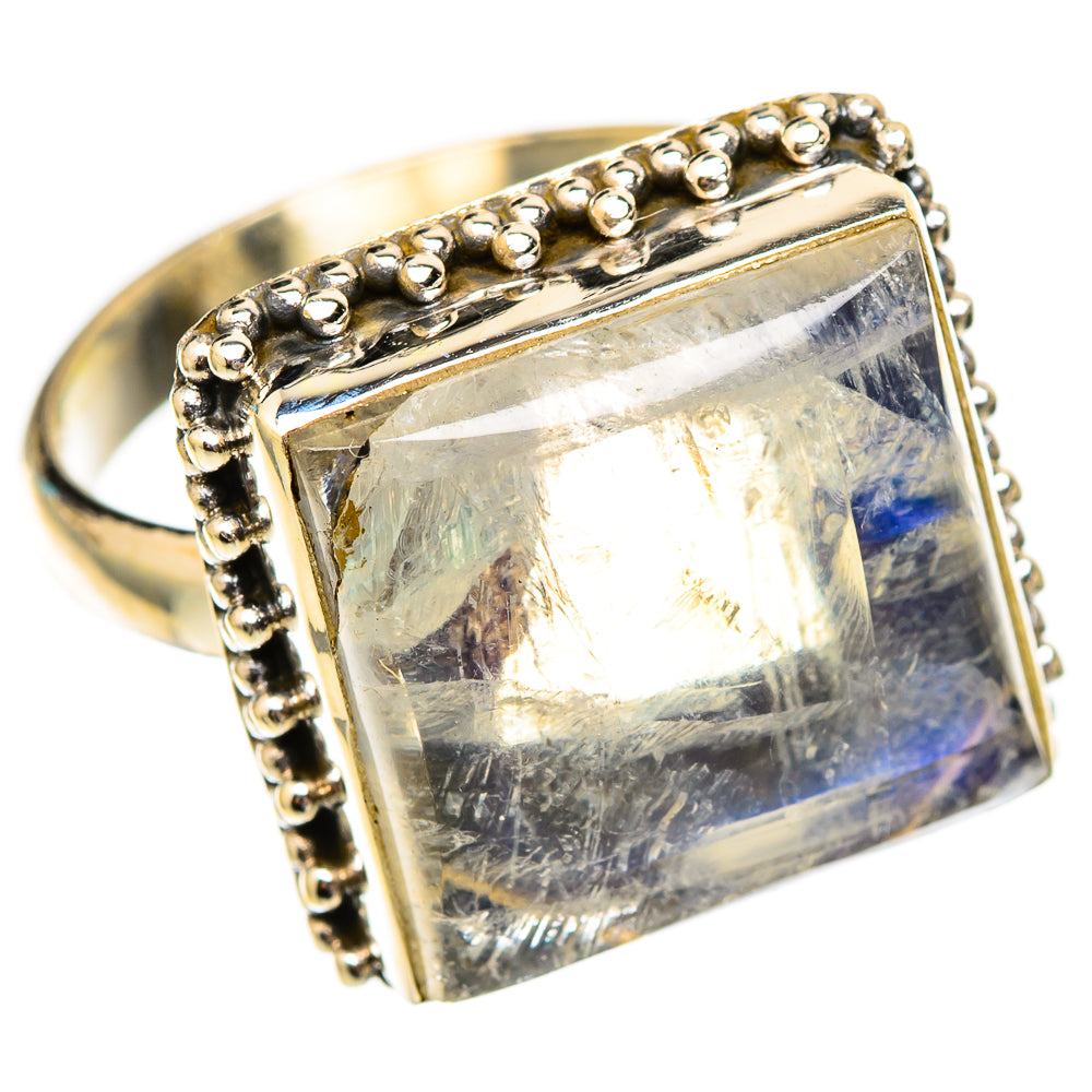 Rainbow Moonstone Rings handcrafted by Ana Silver Co - RING117480 - Photo 2