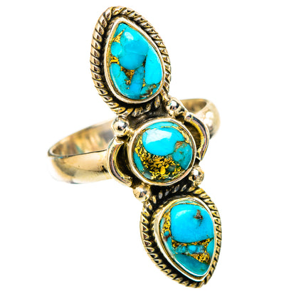 Blue Copper Composite Turquoise Rings handcrafted by Ana Silver Co - RING117486 - Photo 2