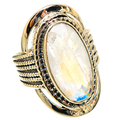 Rainbow Moonstone Rings handcrafted by Ana Silver Co - RING117504 - Photo 2