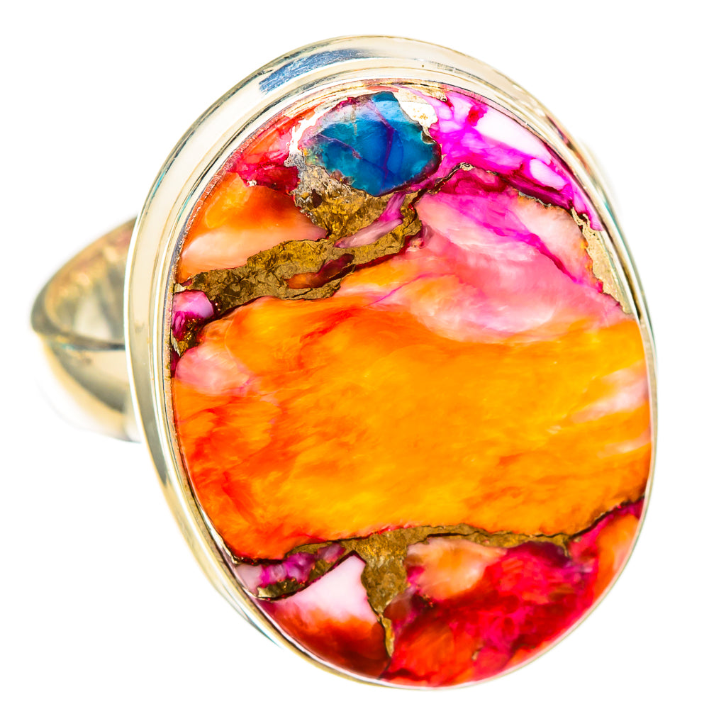 Kingman Pink Dahlia Turquoise Rings handcrafted by Ana Silver Co - RING117506 - Photo 2