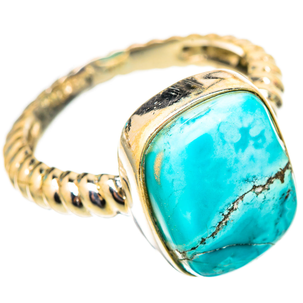 Tibetan Turquoise Rings handcrafted by Ana Silver Co - RING117513 - Photo 2