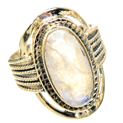 Rainbow Moonstone Rings handcrafted by Ana Silver Co - RING117528 - Photo 2