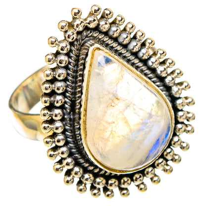 Rainbow Moonstone Rings handcrafted by Ana Silver Co - RING117529 - Photo 2