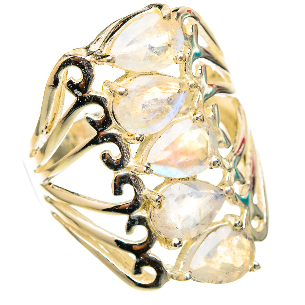 Rainbow Moonstone Rings handcrafted by Ana Silver Co - RING117530 - Photo 2
