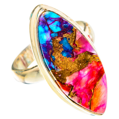 Kingman Pink Dahlia Turquoise Rings handcrafted by Ana Silver Co - RING117533 - Photo 2