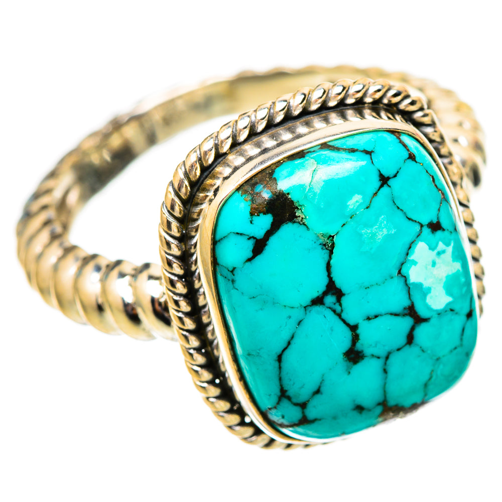 Tibetan Turquoise Rings handcrafted by Ana Silver Co - RING117534 - Photo 2