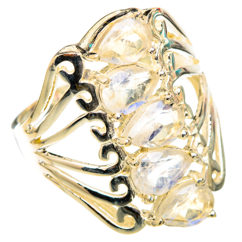 Rainbow Moonstone Rings handcrafted by Ana Silver Co - RING117553 - Photo 2