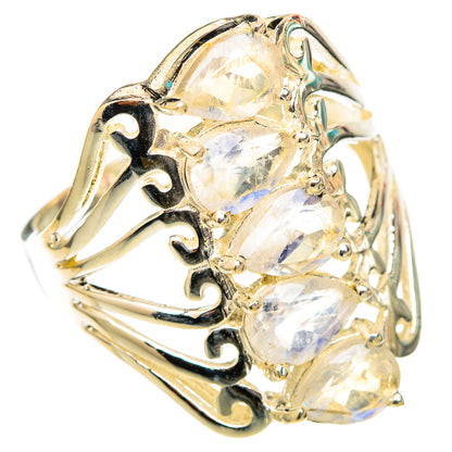 Rainbow Moonstone Rings handcrafted by Ana Silver Co - RING117553 - Photo 2