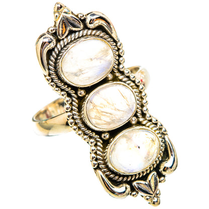 Rainbow Moonstone Rings handcrafted by Ana Silver Co - RING117555 - Photo 2