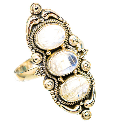 Rainbow Moonstone Rings handcrafted by Ana Silver Co - RING117589 - Photo 2