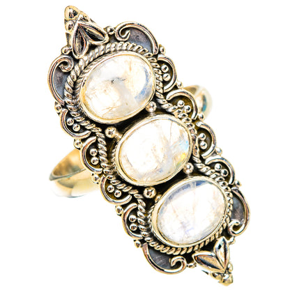 Rainbow Moonstone Rings handcrafted by Ana Silver Co - RING117590 - Photo 2