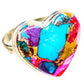 Kingman Pink Dahlia Turquoise Rings handcrafted by Ana Silver Co - RING117592 - Photo 2