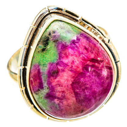 Ruby Zoisite Rings handcrafted by Ana Silver Co - RING117596 - Photo 2