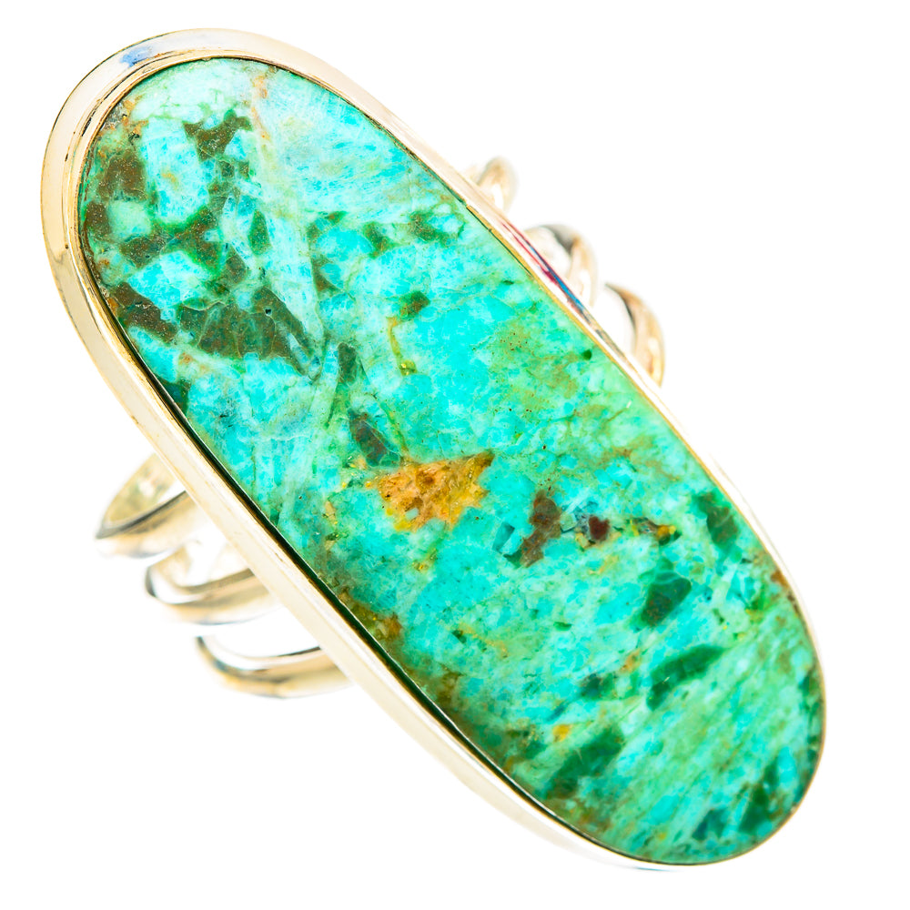 Peruvian Chrysocolla Rings handcrafted by Ana Silver Co - RING117602 - Photo 2