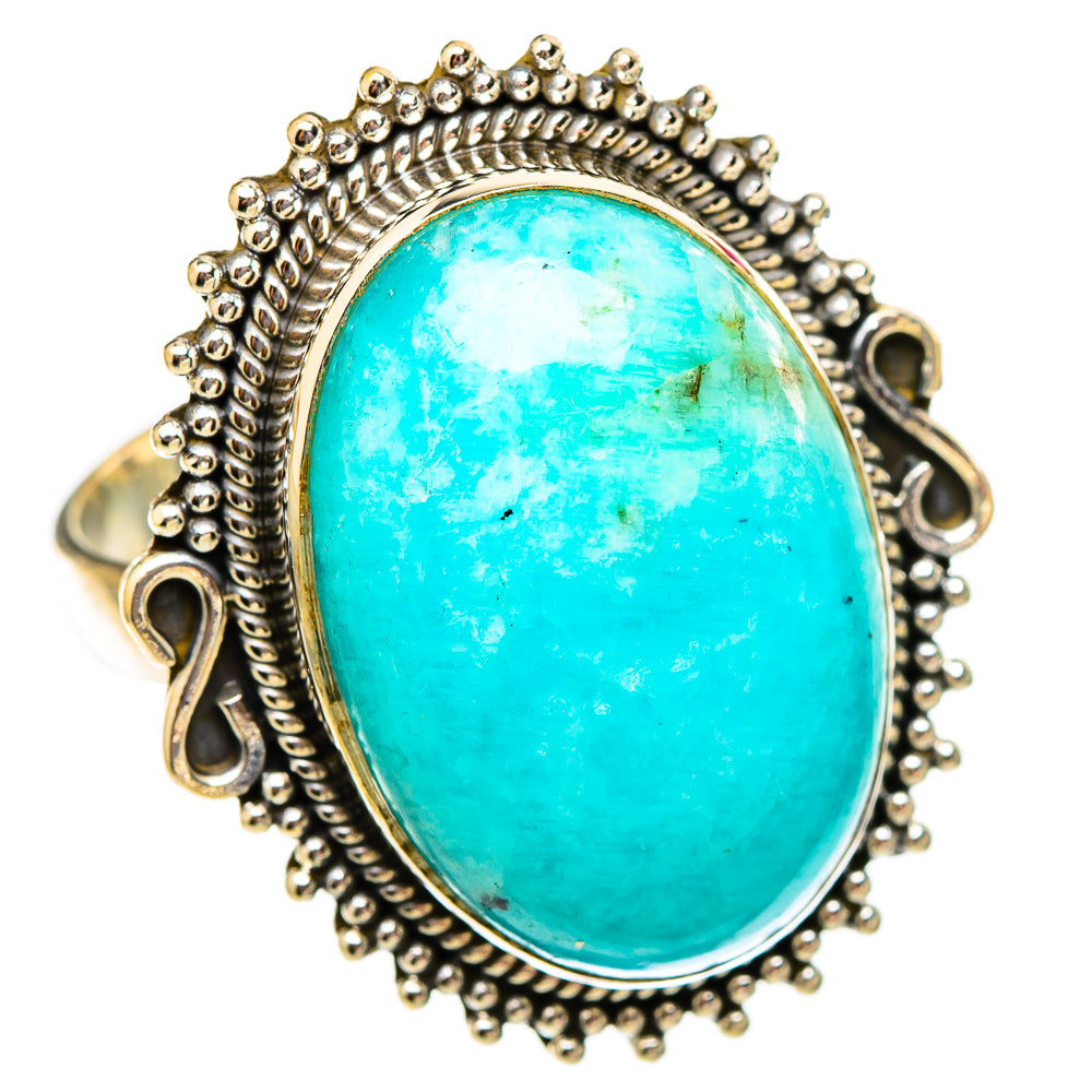 Peruvian Chrysocolla Rings handcrafted by Ana Silver Co - RING117604 - Photo 2