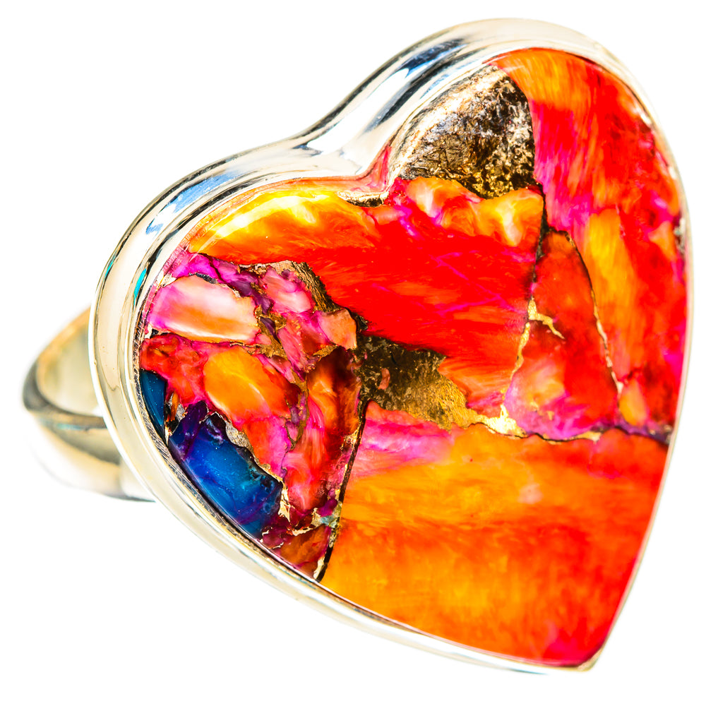 Kingman Pink Dahlia Turquoise Rings handcrafted by Ana Silver Co - RING117613 - Photo 2
