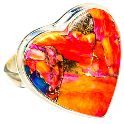 Kingman Pink Dahlia Turquoise Rings handcrafted by Ana Silver Co - RING117613 - Photo 2