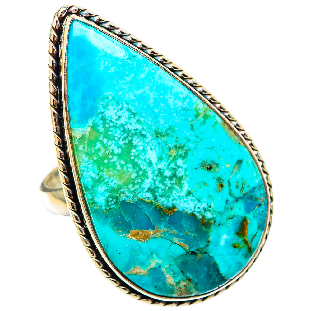 Peruvian Chrysocolla Rings handcrafted by Ana Silver Co - RING117663 - Photo 2