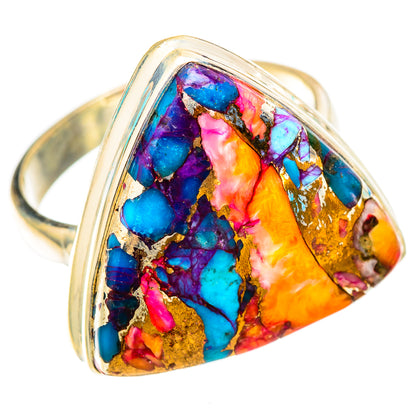 Kingman Pink Dahlia Turquoise Rings handcrafted by Ana Silver Co - RING117682 - Photo 2