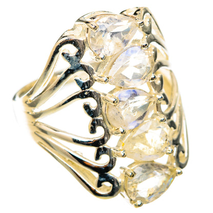 Rainbow Moonstone Rings handcrafted by Ana Silver Co - RING117719 - Photo 2