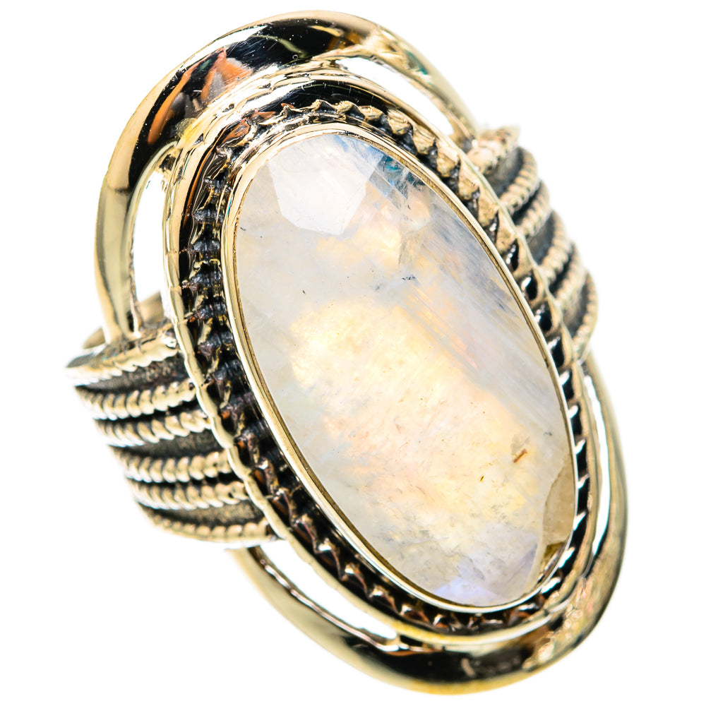 Rainbow Moonstone Rings handcrafted by Ana Silver Co - RING117720 - Photo 2