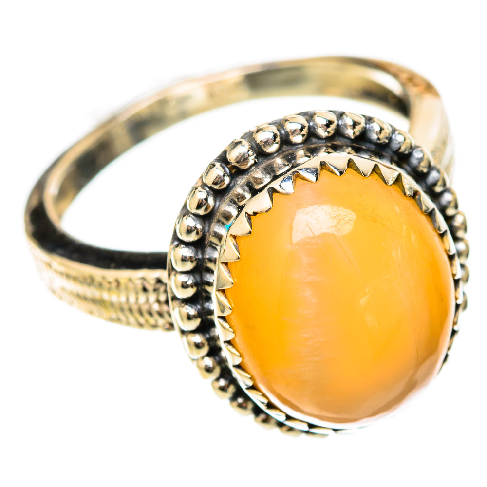 Peach Moonstone Rings handcrafted by Ana Silver Co - RING117737 - Photo 2