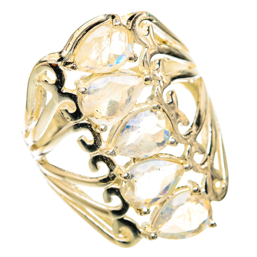 Rainbow Moonstone Rings handcrafted by Ana Silver Co - RING117752 - Photo 2