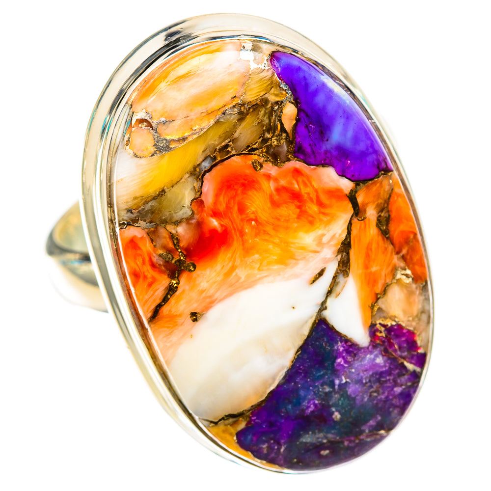Kingman Pink Dahlia Turquoise Rings handcrafted by Ana Silver Co - RING117754 - Photo 2