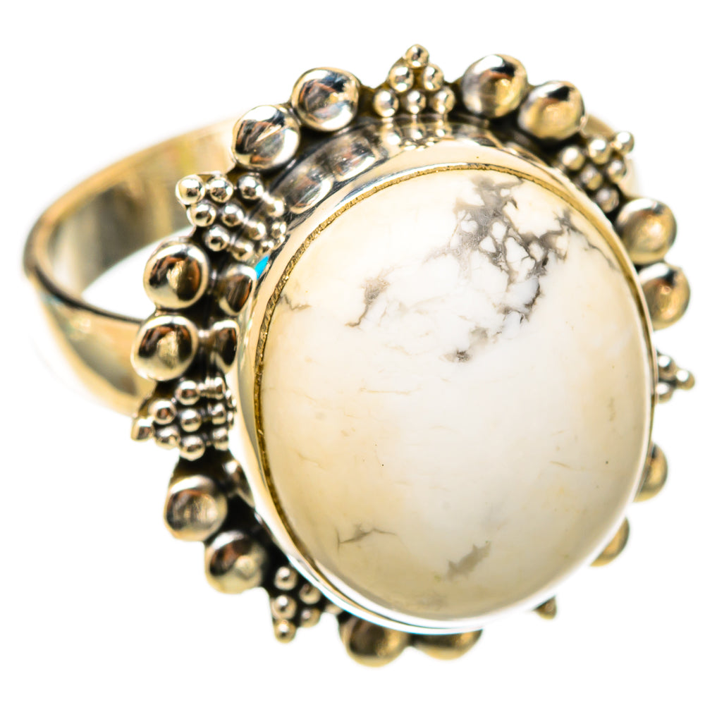 Howlite Rings handcrafted by Ana Silver Co - RING117781 - Photo 2
