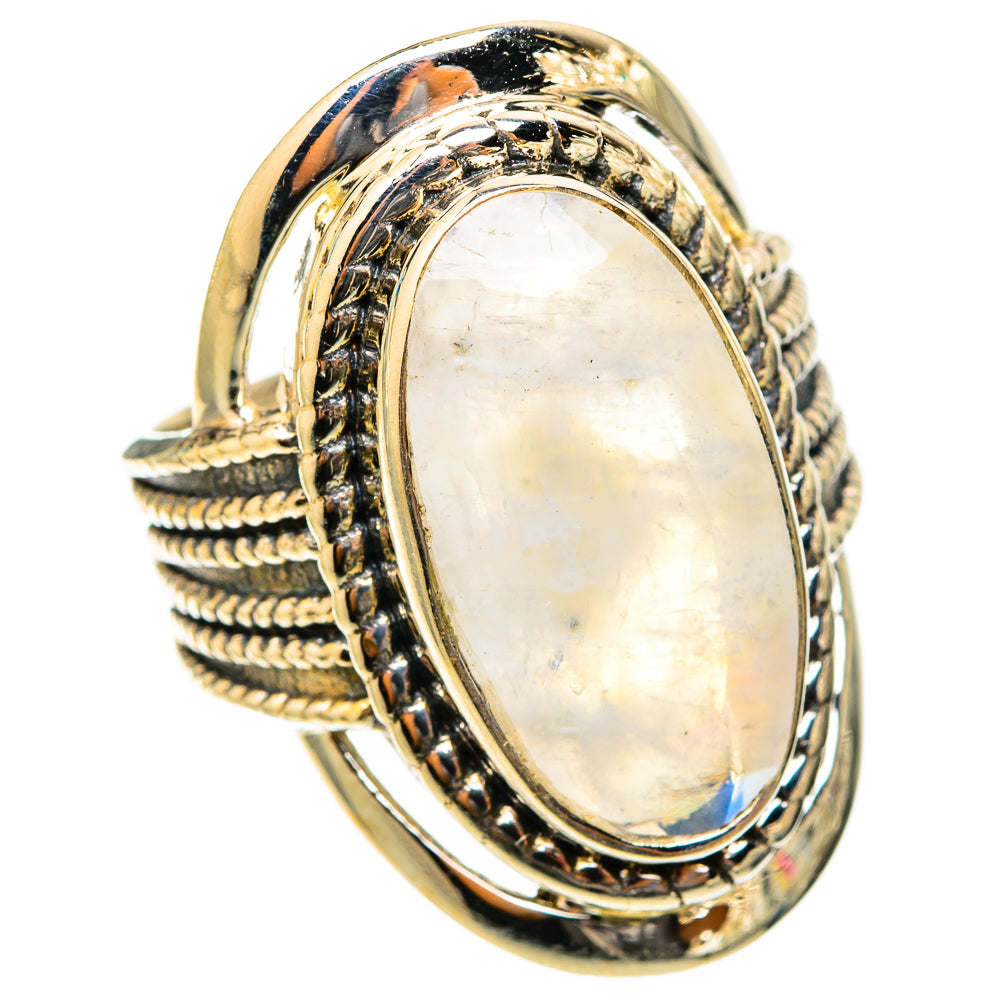 Rainbow Moonstone Rings handcrafted by Ana Silver Co - RING117783 - Photo 2