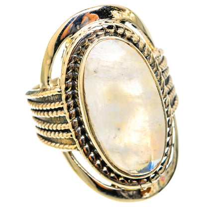 Rainbow Moonstone Rings handcrafted by Ana Silver Co - RING117783 - Photo 2
