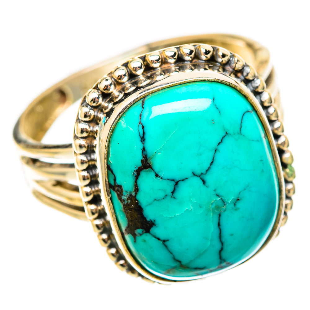 Tibetan Turquoise Rings handcrafted by Ana Silver Co - RING117790 - Photo 2