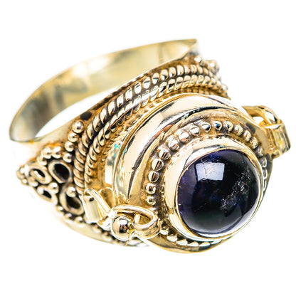 Poison tanzanite ring, dark purple gemstone in ornate 925 sterling silver setting