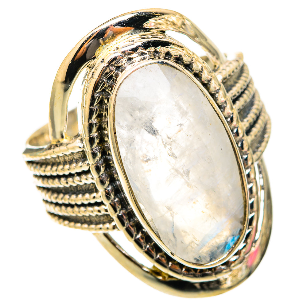 Rainbow Moonstone Rings handcrafted by Ana Silver Co - RING117810 - Photo 2