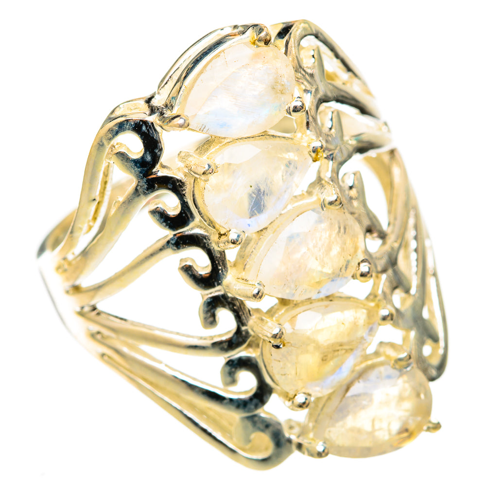 Rainbow Moonstone Rings handcrafted by Ana Silver Co - RING117814 - Photo 2