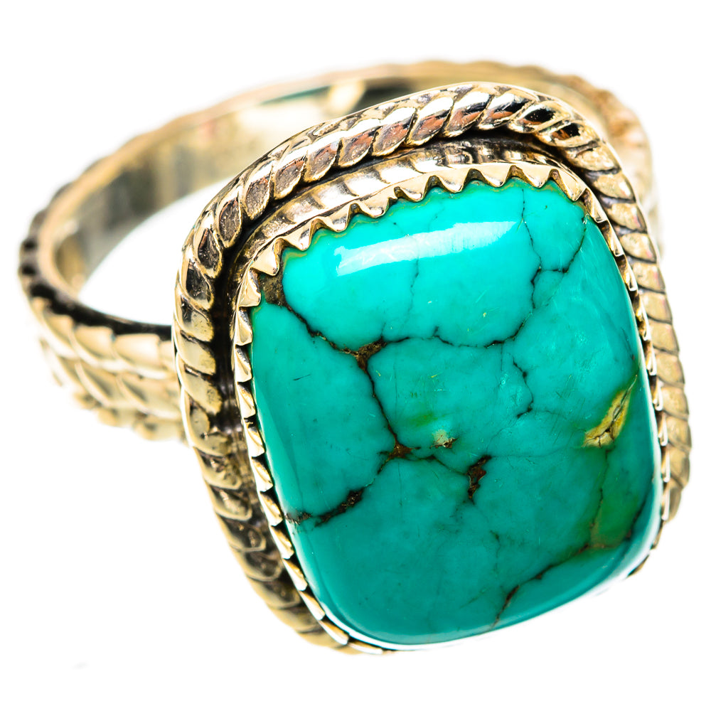 Tibetan Turquoise Rings handcrafted by Ana Silver Co - RING117819 - Photo 2