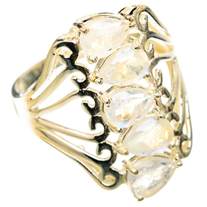 Rainbow Moonstone Rings handcrafted by Ana Silver Co - RING117840 - Photo 2