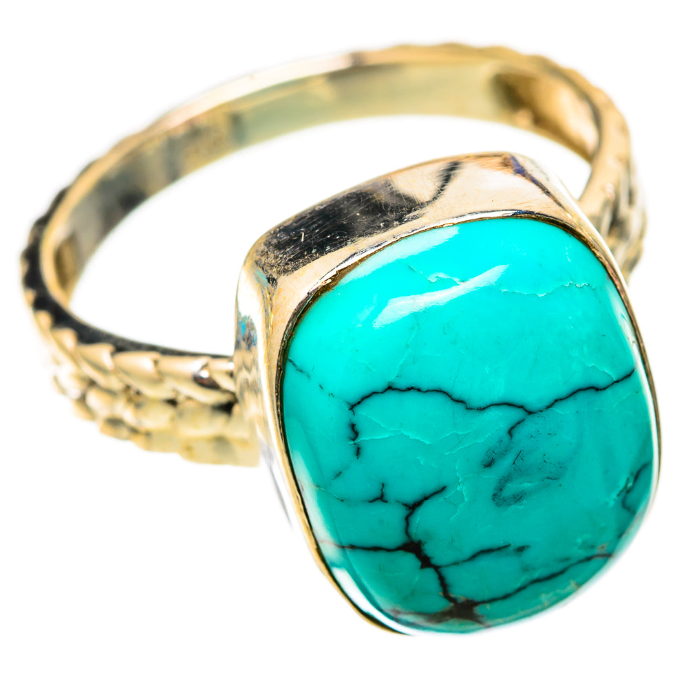 Tibetan Turquoise Rings handcrafted by Ana Silver Co - RING117845 - Photo 2