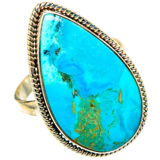 Peruvian Chrysocolla Rings handcrafted by Ana Silver Co - RING117856 - Photo 2