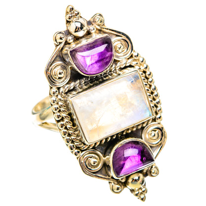 Rainbow Moonstone Rings handcrafted by Ana Silver Co - RING117900 - Photo 2
