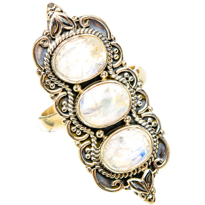 Rainbow Moonstone Rings handcrafted by Ana Silver Co - RING117904 - Photo 2