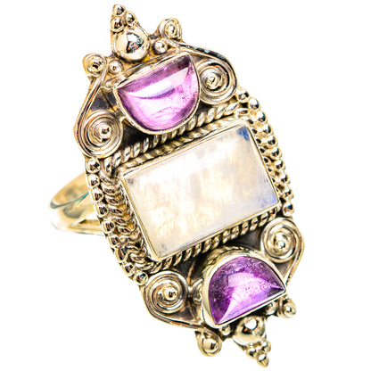 Rainbow Moonstone Rings handcrafted by Ana Silver Co - RING117925 - Photo 2