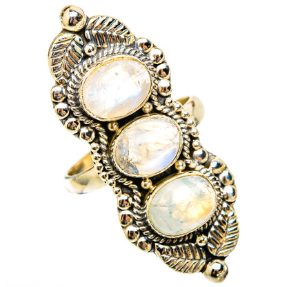Rainbow Moonstone Rings handcrafted by Ana Silver Co - RING117929 - Photo 2