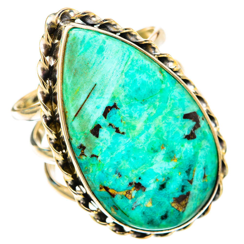 Peruvian Chrysocolla Rings handcrafted by Ana Silver Co - RING117943 - Photo 2