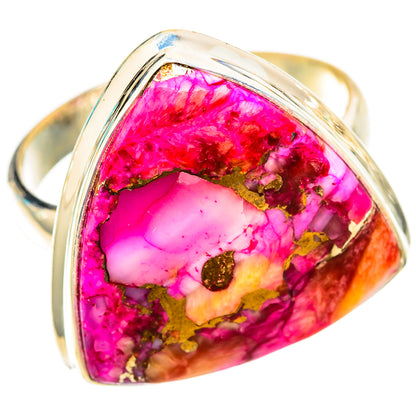 Kingman Pink Dahlia Turquoise Rings handcrafted by Ana Silver Co - RING117949 - Photo 2