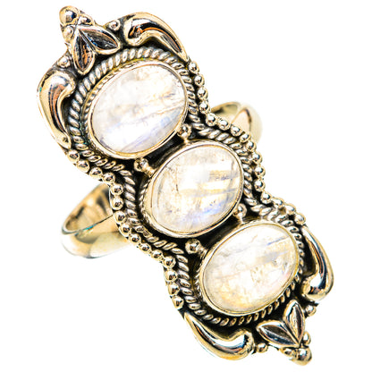 Rainbow Moonstone Rings handcrafted by Ana Silver Co - RING117957 - Photo 2
